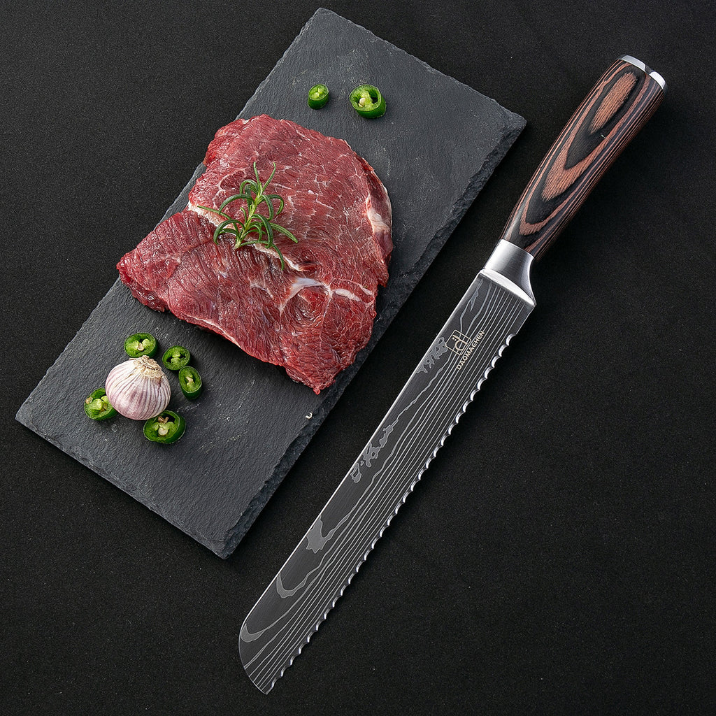 Japanese Damascus Style Kitchen Knife Set