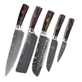 Japanese Damascus Style Kitchen Knife Set